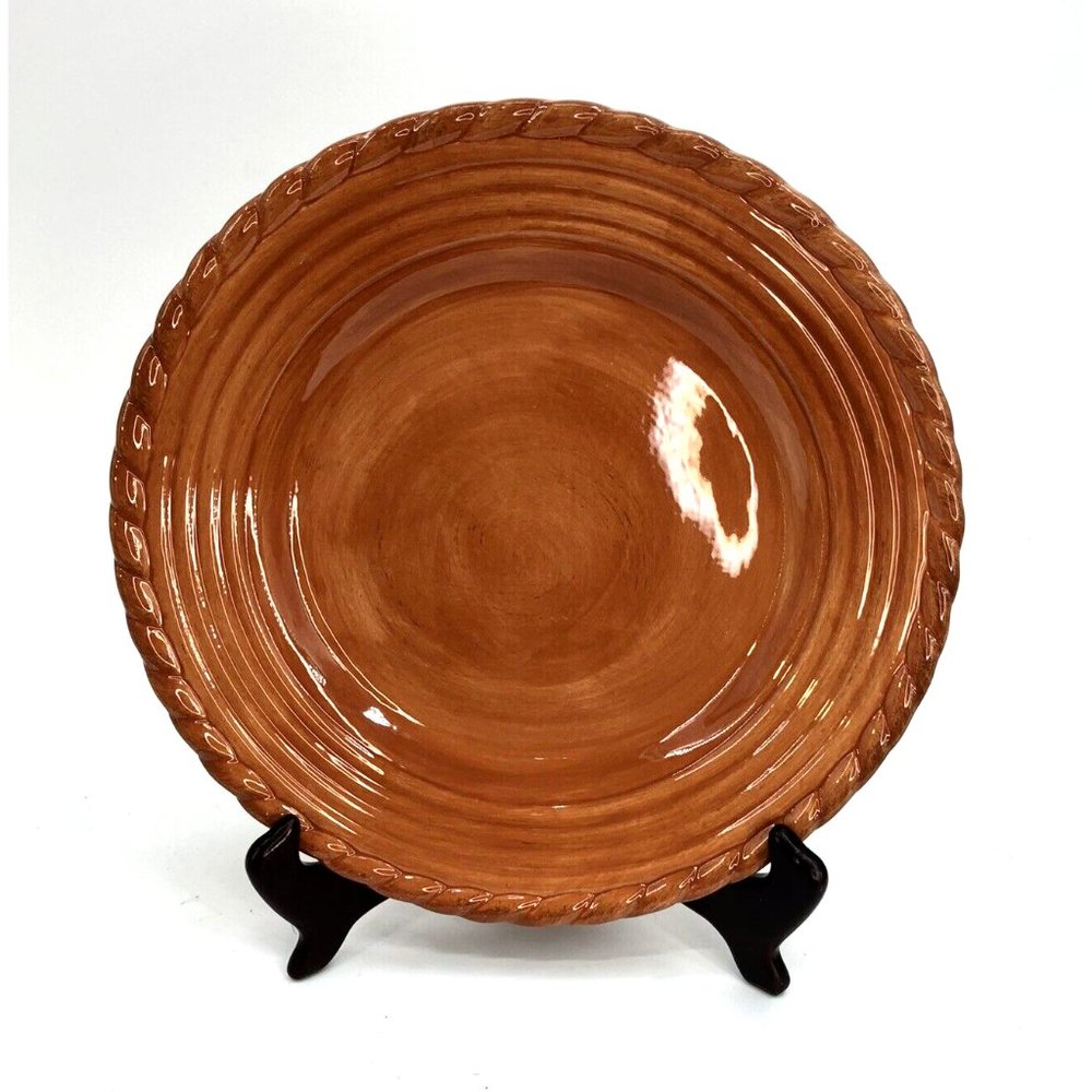 ARTIMINO Tuscan Countryside Terra Cotta Dinner Plate Rope Rim 11” Rustic Lodge